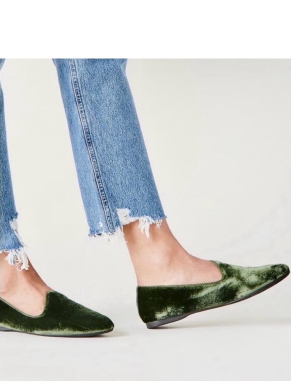 Birdies Hunter Green Heron Velvet Loafers Size 8